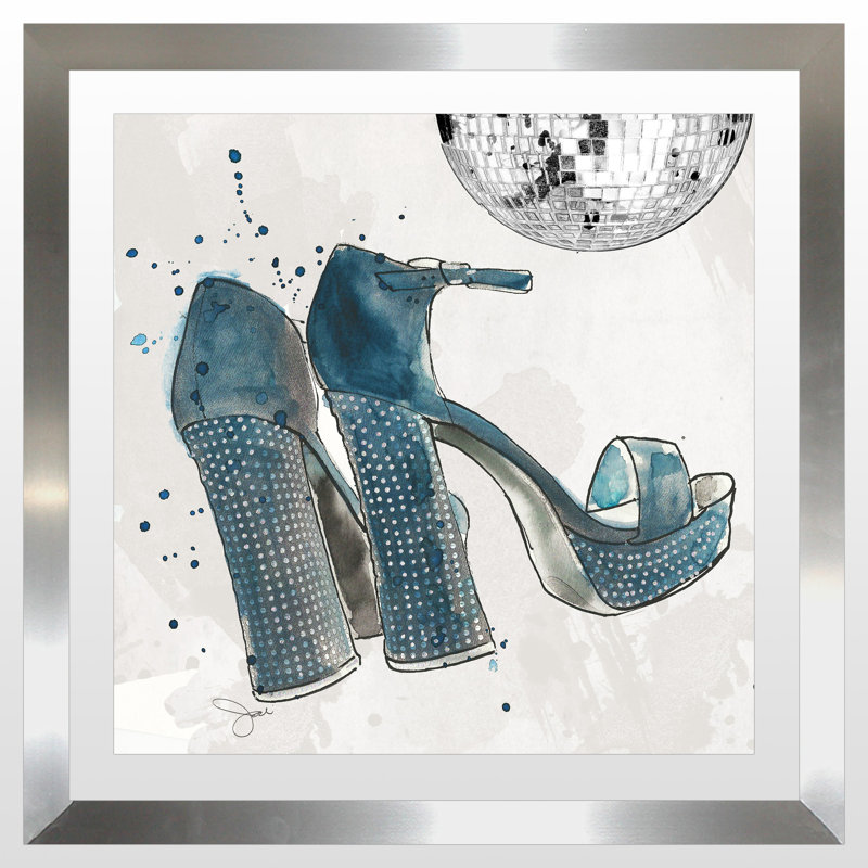 « disco grand », impression, H 27,5 po x l 27,5 po x P 0,75 po, Plexiglas argenté encadré