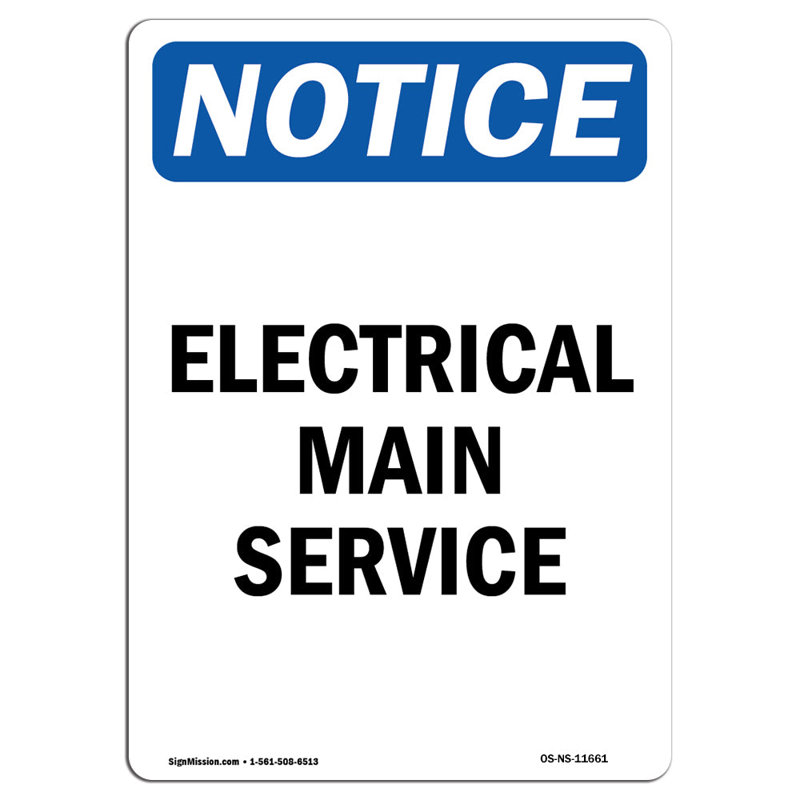 Electrical Main Service Sign