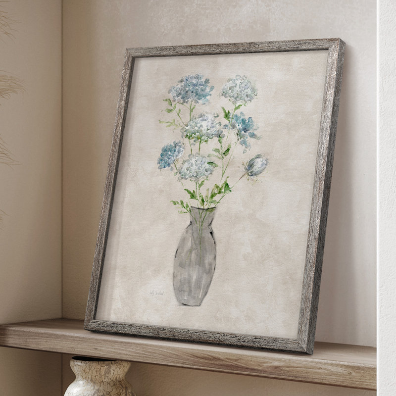 «Blue Lace Bouquet II», reproduction encadrée - bois massif 49066, H 11 po x l 9 po