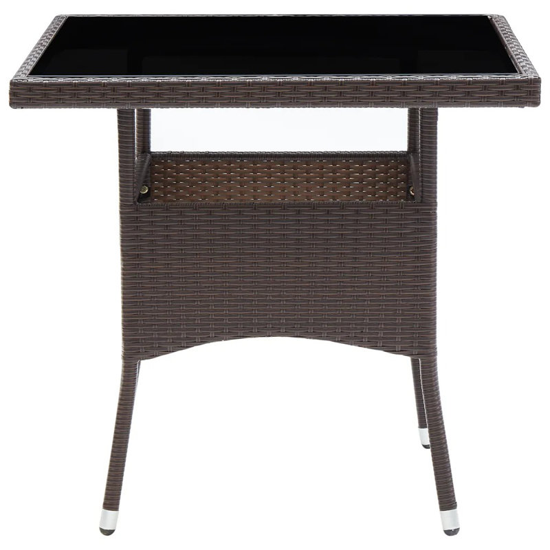 Clorinda Square Wicker Outdoor Dining Table , 80cm cm W 80cm cm D, Dark Brown