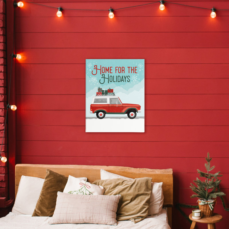 Toile rétro Home For Holiday, design par Jilly Jack Designs, H 30 po x l 24 po