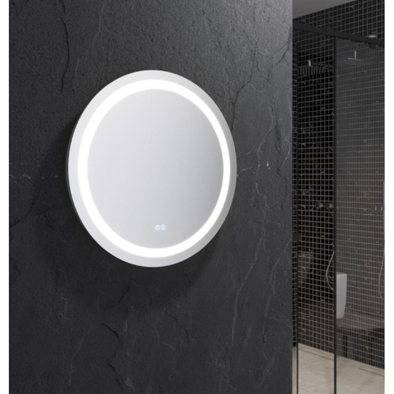 Fresca Santo Round Bathroom Vanity Flat Mirror with LED Lighting