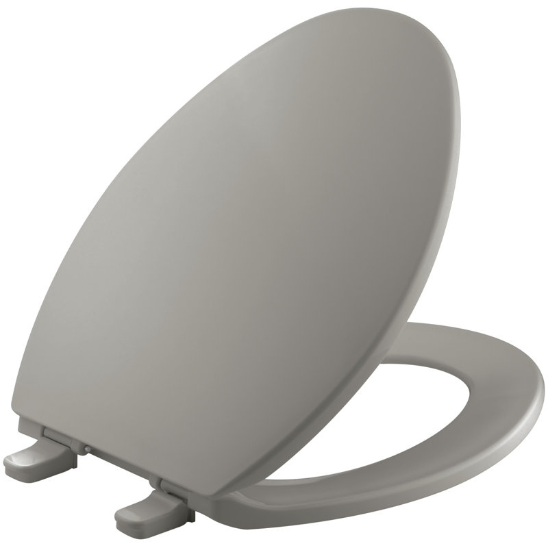 Brevia Toilet Seat with Quick-Release Hinges and Grip-Tight Bumpers, Cashmere, Elongated