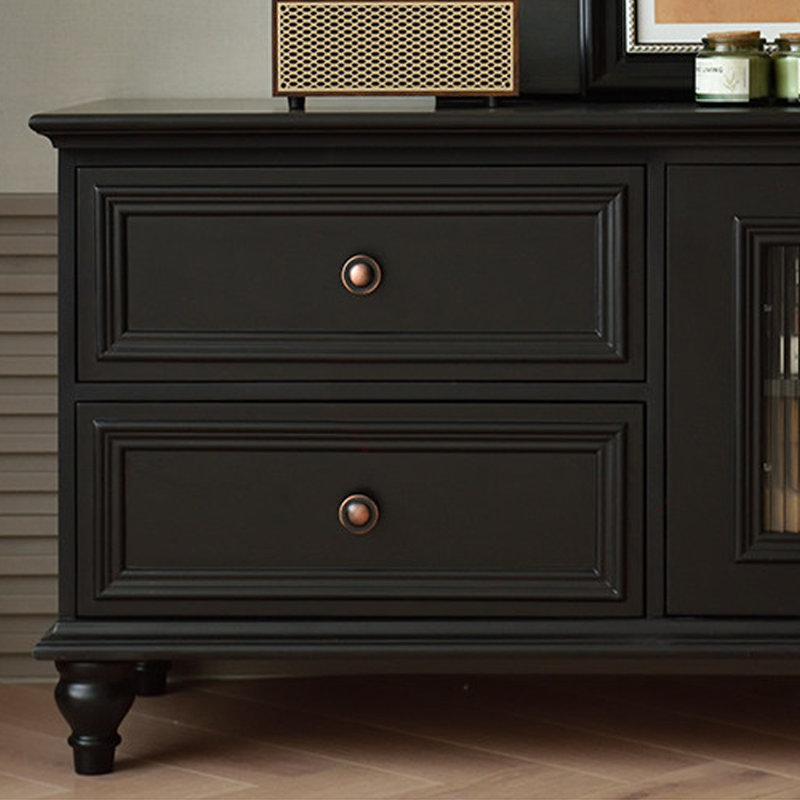 Meuble télé rétro en bois manufacturé noir, 70.87