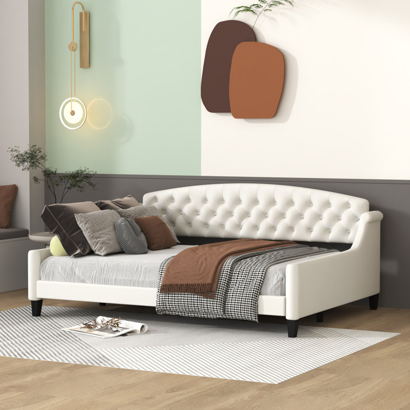Larhea  Full Modern Luxury Tufted Button Daybed,, Beige