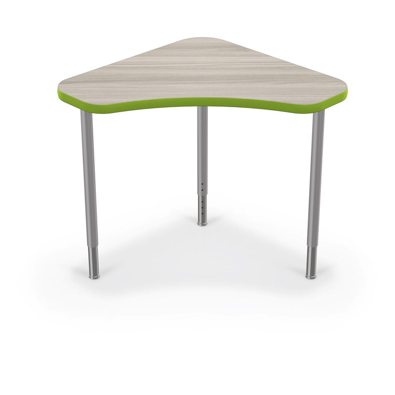 Bureau collaboratif à hauteur réglable Hierarchie, Orme gris / bordure verte