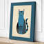 Geometric Blue Cat Mid-Century - Wrapped Canvas-1277903244-1277903254