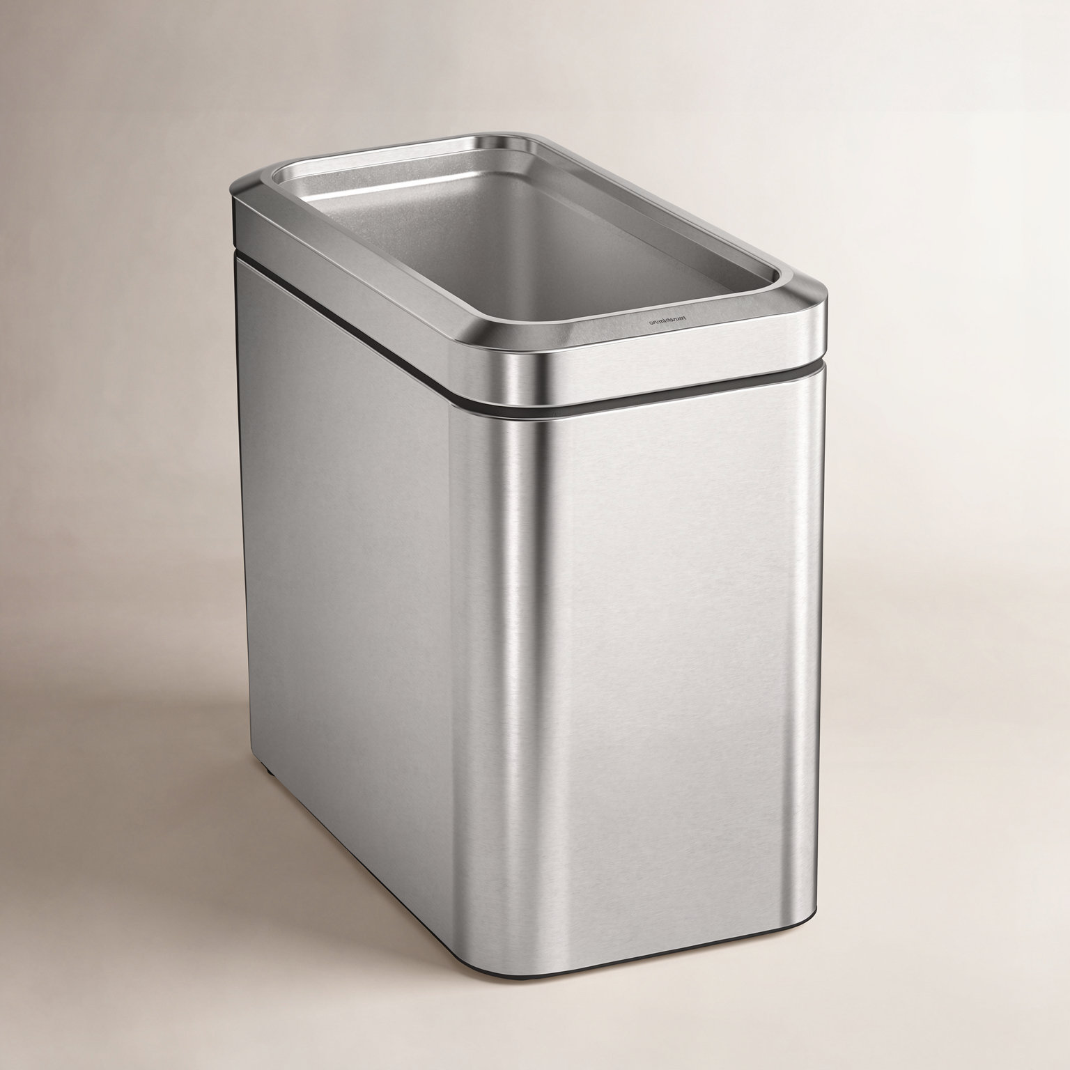 simplehuman 6.6gal Slim Open Trash Can, Brushed Stainless Steel