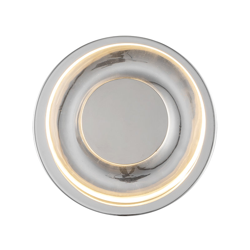 Applique murale 4 po Stephord, Clair, Argent argent, Verre transparent