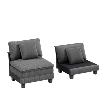 Two Single Seats Without Armrests Are Missing One Seat Cushion