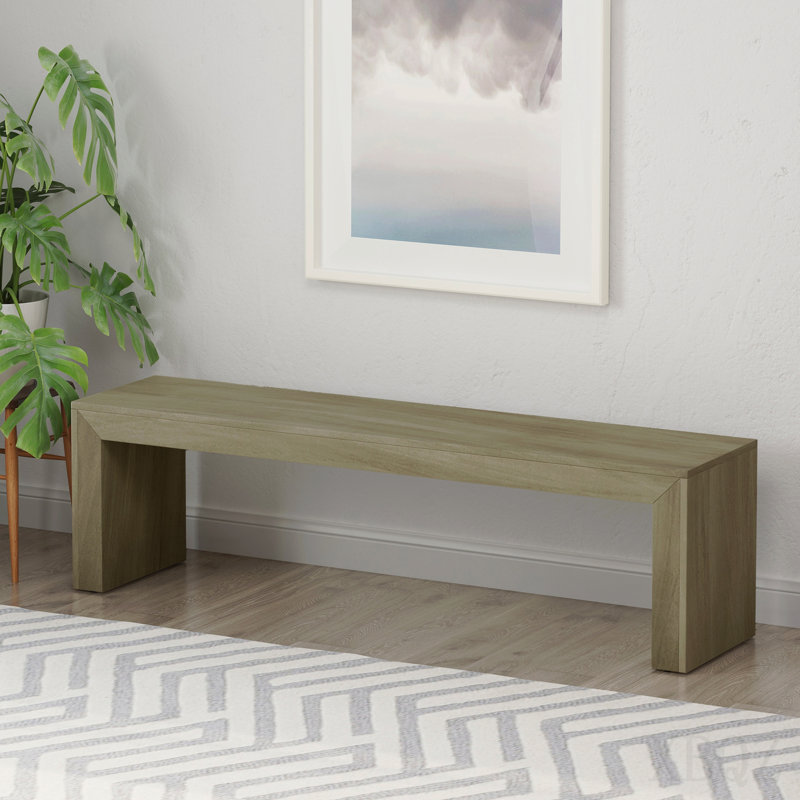 Banc de salle à manger en bois d'acacia, chêne gris clair