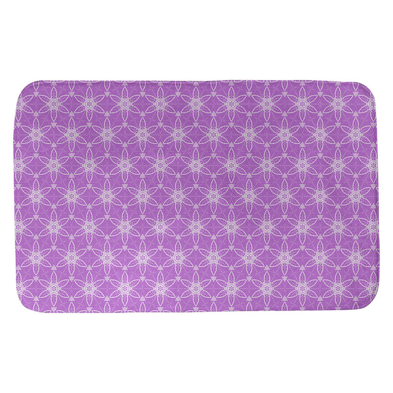 Tapis de bain cercles ornés Mcguigan, l 17 po x L 24 po, Violet