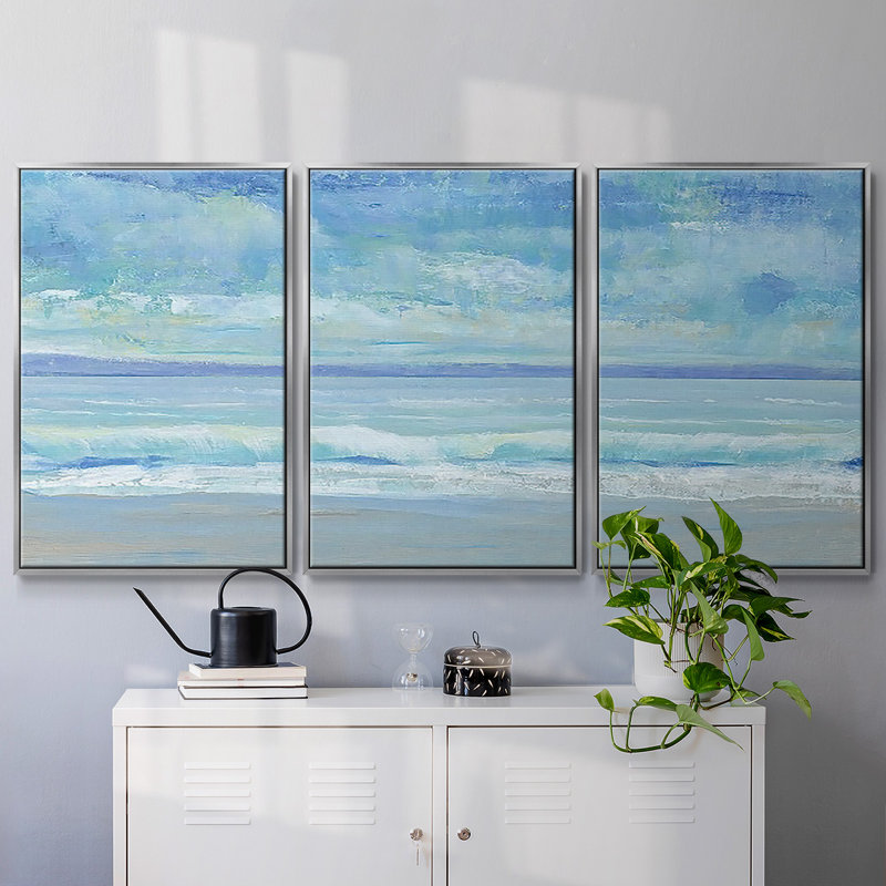 Rolling Surf II, reproduction sur toile 3 pièces, Argent, H 24 po x l 48 po x P 2 po