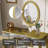 Luxury Makeup Vanity Desk With Oval Mirror, 3-Drawer Dressing Table For Jewelry Storage, Elegant Console Table For Entryway, Living Room & Bedroom, Stylish Home Decor, Gold-1120376585