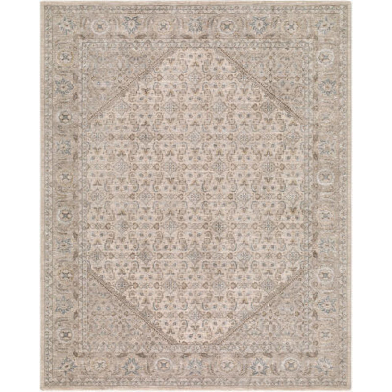 Breindel Machine Woven Rug, Rectangle 6'7" x 9', Brown/Gray/Green