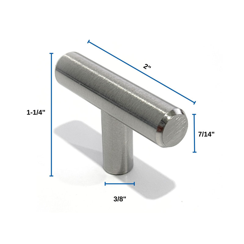 T Style Stainless Steel Bar Pull 2'' (10 Pack)