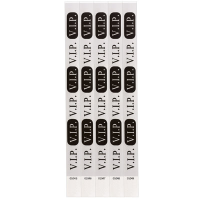 Silver V.I.P. Wristbands - Â¾" - Pack of 6