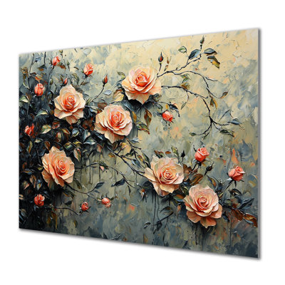 «Roses Flowers Fragrance Of Serenity III», reproduction de roses sur métal