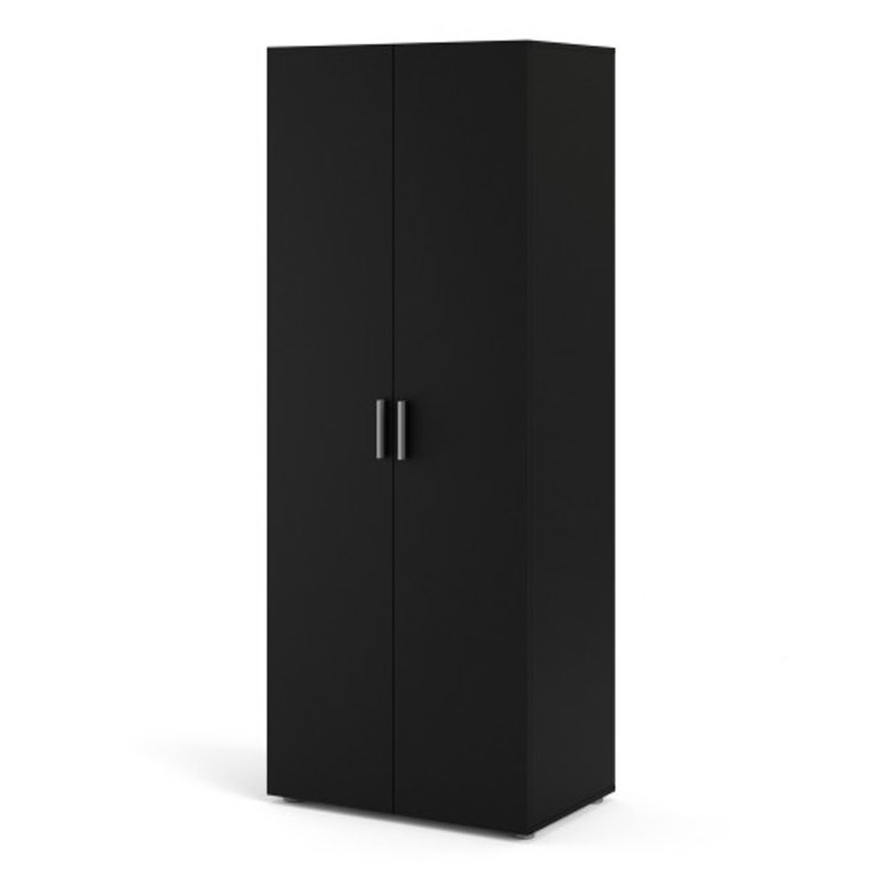 Jami 2 Door Solid Wood Wardrobe, Black