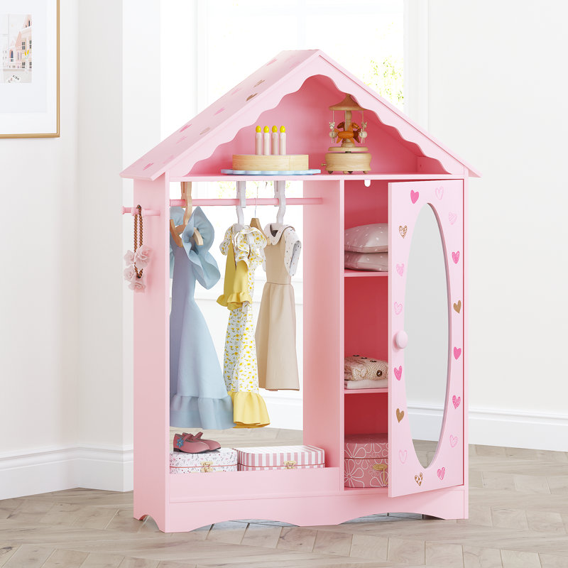 Rangement pour enfants avec miroir, garde-robe pour enfants