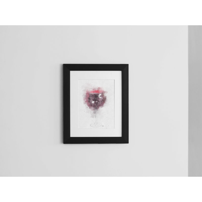 Red Wine Glass. Framed Wall Art Print;Red Wine Glass. Framed Wall Art Print - Single Picture Frame Print on Wood