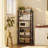5-Tier Bookshelf With Removable Fabric Drawer, Tall Narrow Bookcase For Home & Office, Industrial Wooden Display Shelves With Edge Protection & Anti-Tip Strap-1756552226