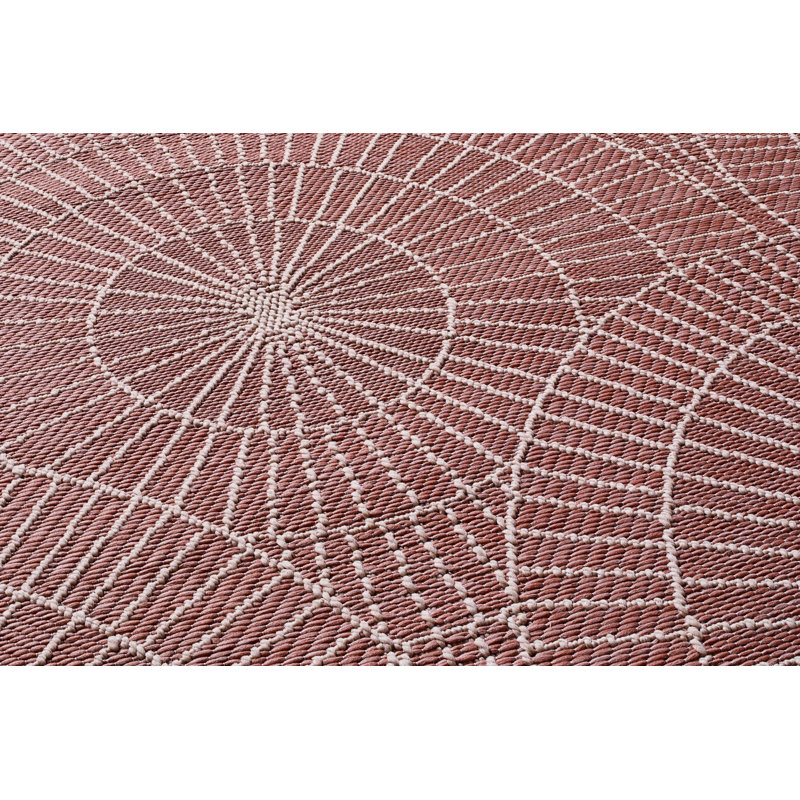 Flachgewebe-Innen/Außen-Teppich Kocher in Rosa, Square 200cm