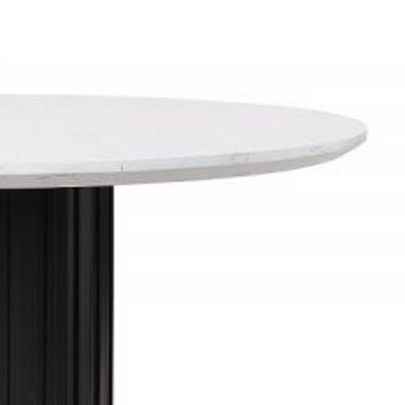 Charletta Round Faux Marble Top Dining Table