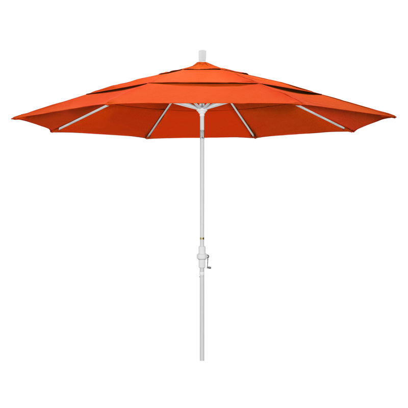 Parasol de marché Broadmeade octogonal Sunbrella, Toile Sunbrella® Melon, Blanc mat