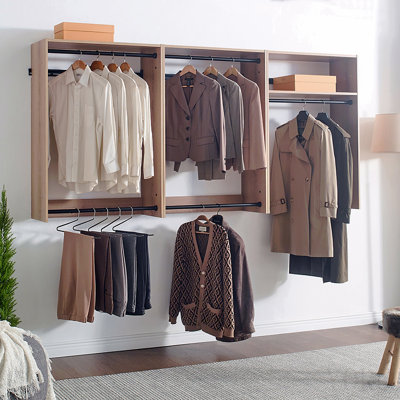 Oak Wall Mounted Wood Closet System