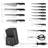 15-Piece Damascus Kitchen Knife Set with Compact Block