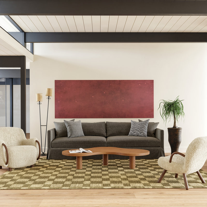  Tapis en laine à carreaux Quince, Rectangle 4 pi x 6 pi