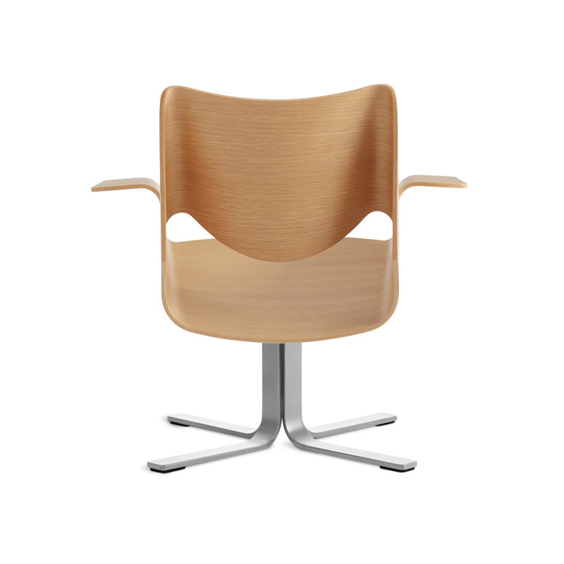 Buttercup Swivel Task Chair, White Oak/Stainless Steel