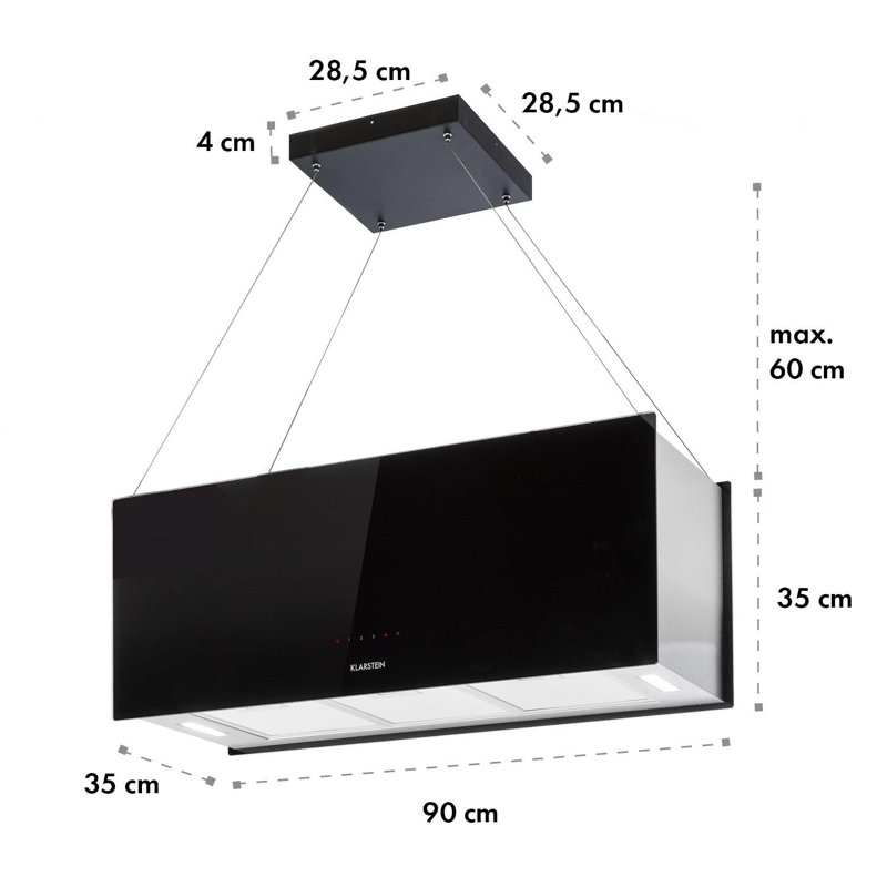 93cm Ductless Island Cooker Hood