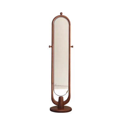Medieval-Style White Waxwood Frame Rotatable Wall Mirror