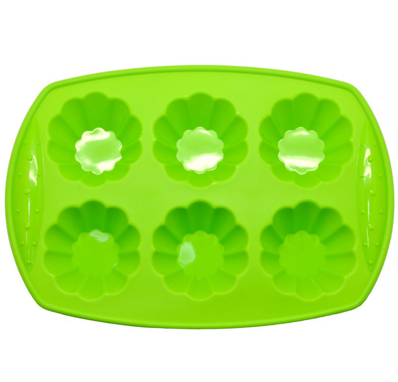 Prime Cook 6 Cup Non-Stick Cupcake Baking Pan, Green