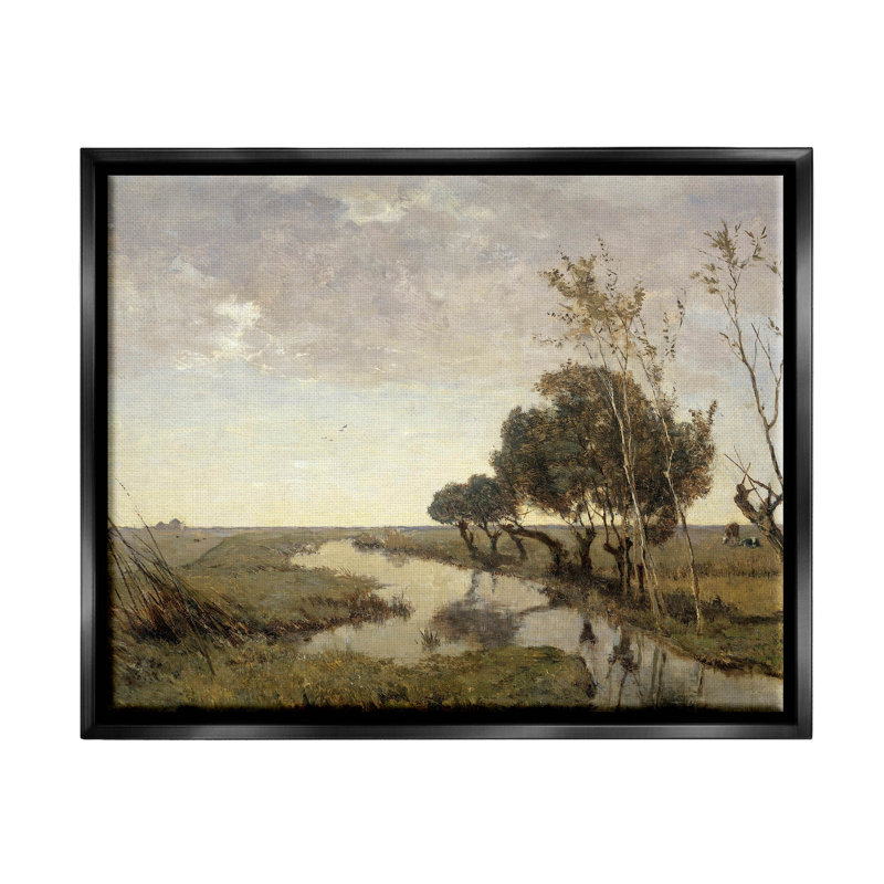 «Classic Stream Animals», art mural encadré flottant par lettres et lignes, H 17 po x l 21 po x P 1,7 po
