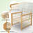 Antoan 2 - Person Acacia Solid Wood Patio Dining Set Square Table with Cushions Included