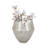Decorative Porcelain Flower Vase with Patterned Design for Home Decor - Sculptural Tall Vase Accent for Living Room Styling - Ivory & Gray-120509361