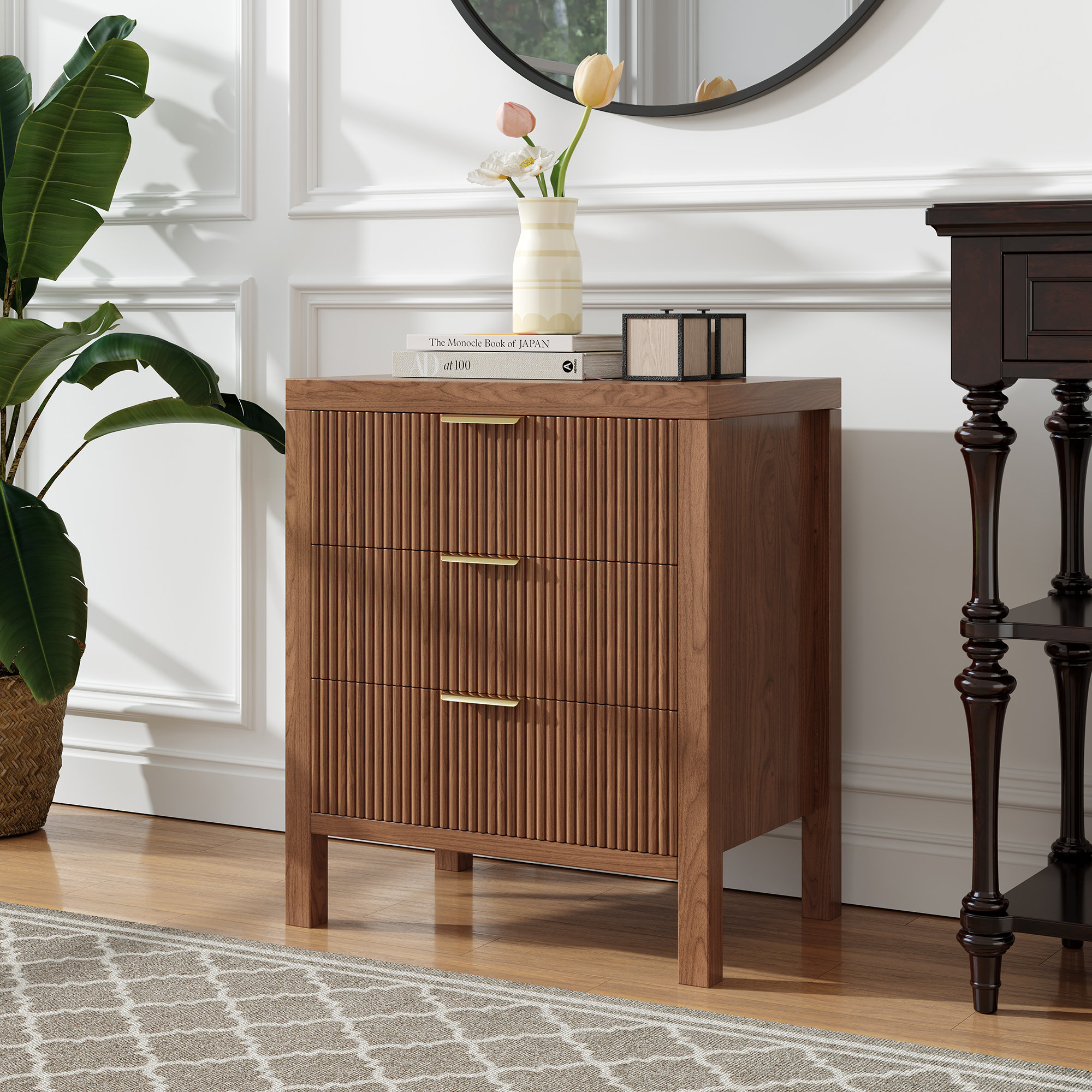 Winston Porter Haysen 23.62" W 3 - Drawer Nightstand & Reviews | Wayfair