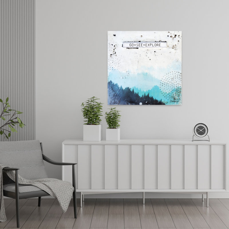 Go Go Explore, paysage abstrait contemporain, art naturel, H 24 po x l 24 po
