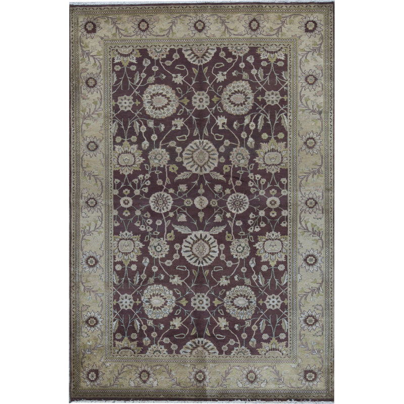Hand-Knotted High-Quality Brown and Gold Area Rug