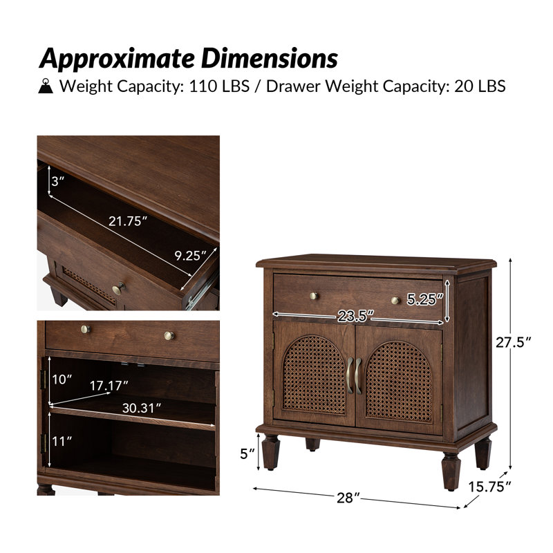Ensemble de chambre à coucher 3 pièces Dyals Boatwright Rattan Farmhouse