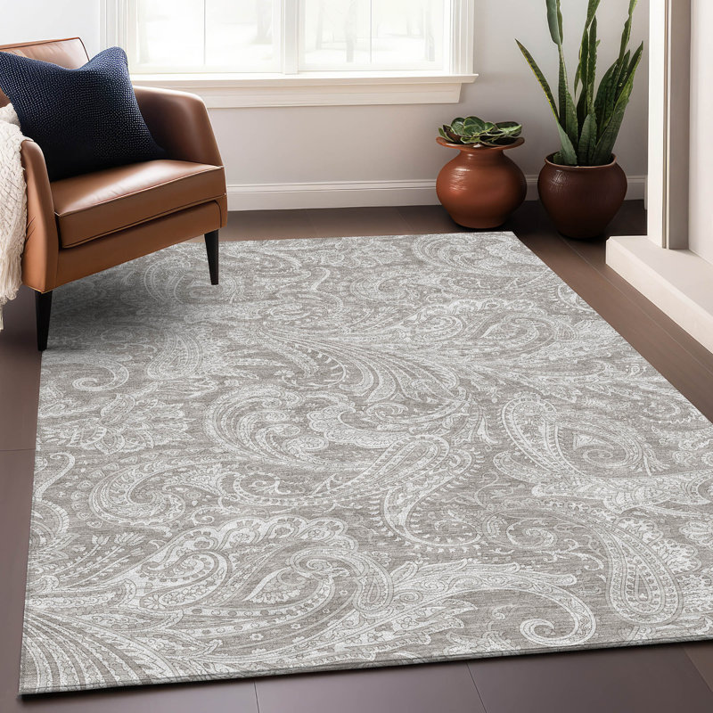 Premium Machine Washable Apodaca Taupe Rug, Rectangle 2'6" x 3'10"