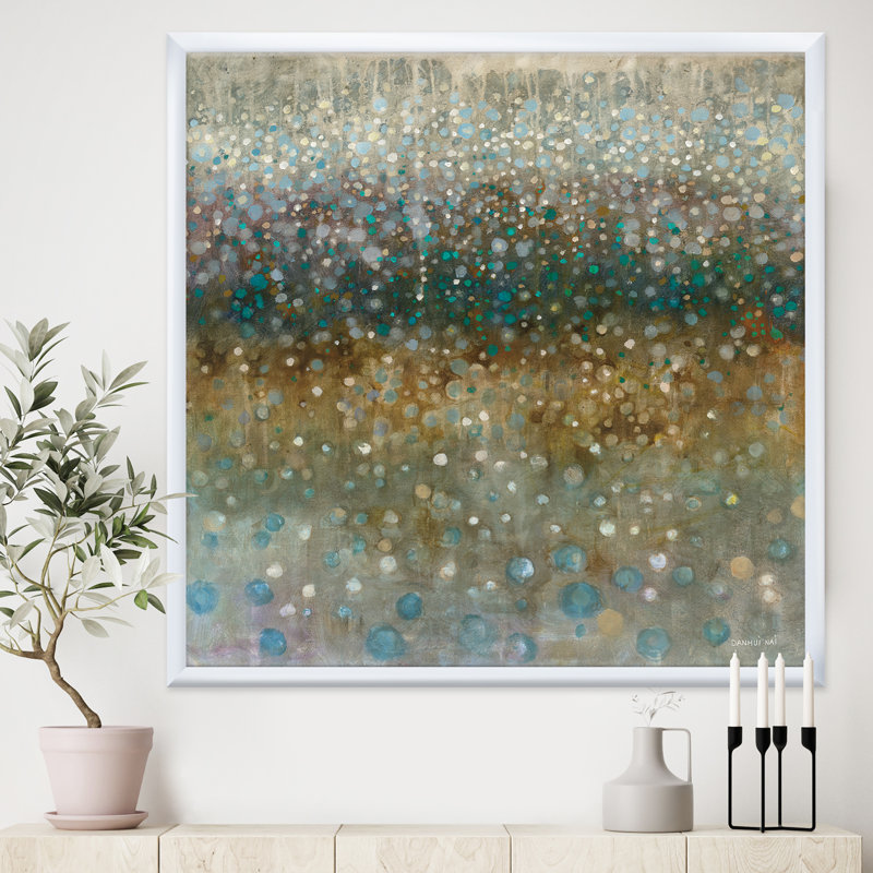 « brun pluie »-cadre photo sur toile, Cadre blanc, H 16 po x l 16 po x P 1 po