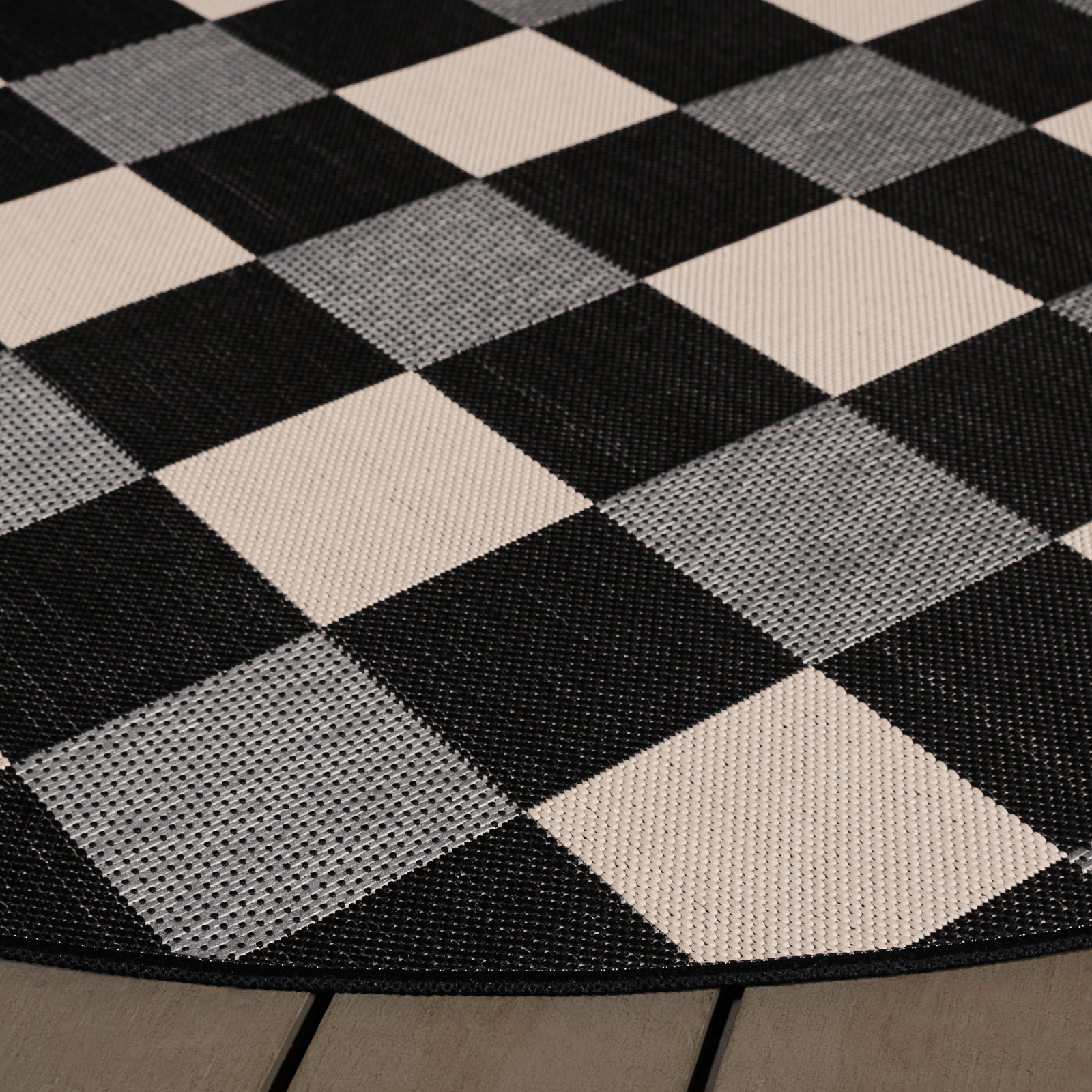 Mererid Geometric Outdoor Rug, Round 6'7"