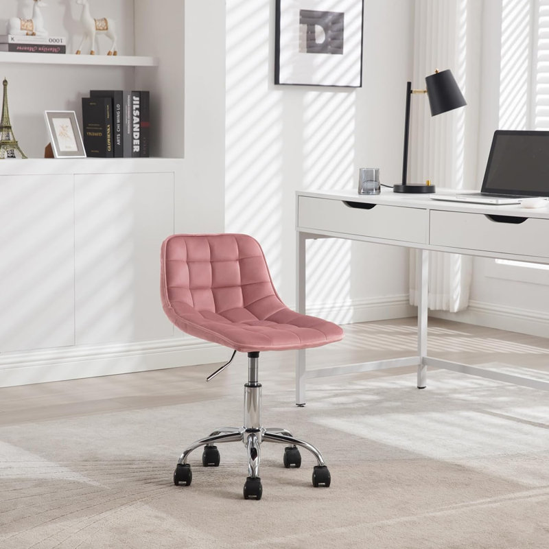 Nisi Backed Adjustable Height Stool with Footrest, Pink