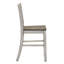 Ensemble de 2 chaises d'appoint à hauteur de comptoir avec dossier à lattes en bois massif classique blanc et brun cendré