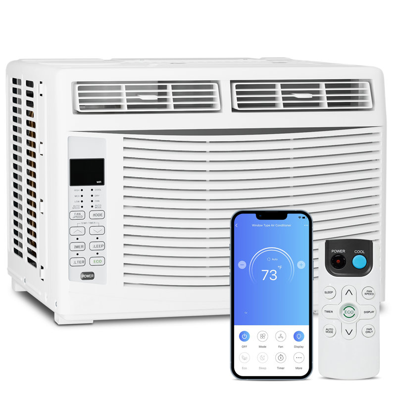 6000 BTU White Wi-Fi Connected Window Air Conditioner with Remote