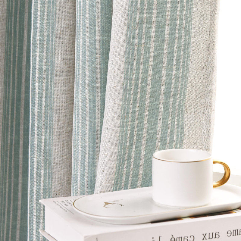 Romelia Saki Print Room Darkening Grommet Curtain Panel, 52" W x 84" L, Green